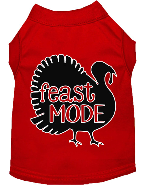 Feast Mode Screen Print Dog Shirt Red