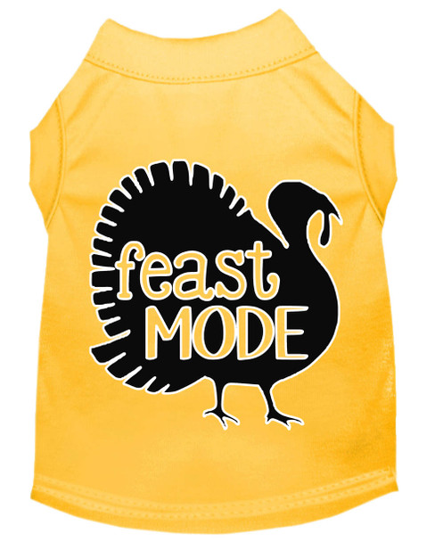 Feast Mode Screen Print Dog Shirt Yellow