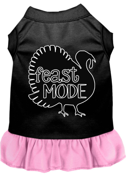 Feast Mode Screen Print Dog Dress Black With Light Pink