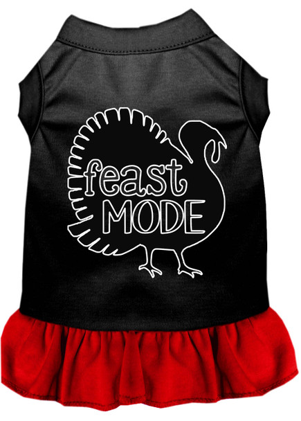 Feast Mode Screen Print Dog Dress Black With Red