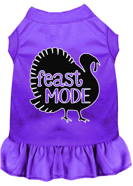 Feast Mode Screen Print Dog Dress Purple