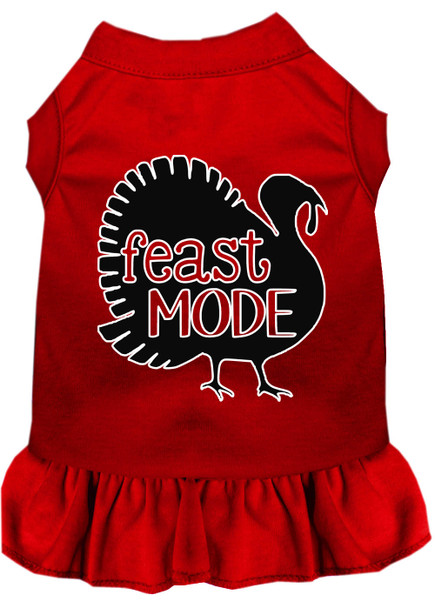Feast Mode Screen Print Dog Dress Red