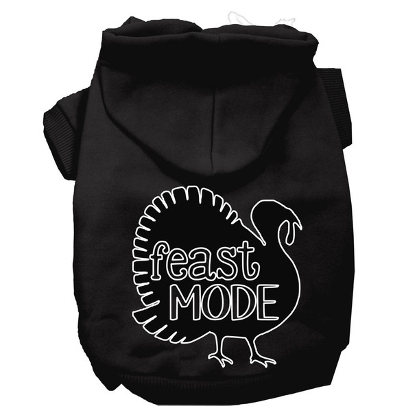 Feast Mode Screen Print Dog Hoodie - Black