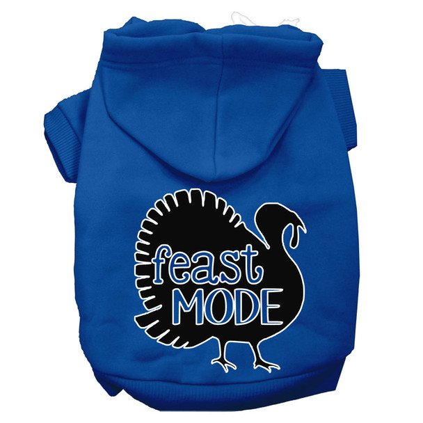 Feast Mode Screen Print Dog Hoodie - Blue