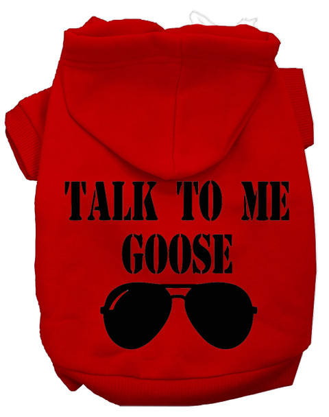 Talk To Me Goose Screen Print Dog Hoodie - Red