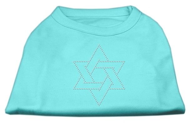 Star Of David Rhinestone Shirt - Aqua