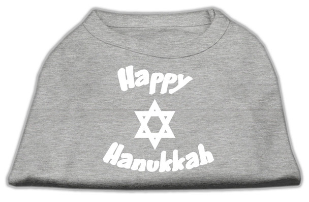 Happy Hanukkah Screen Print Shirt - Grey