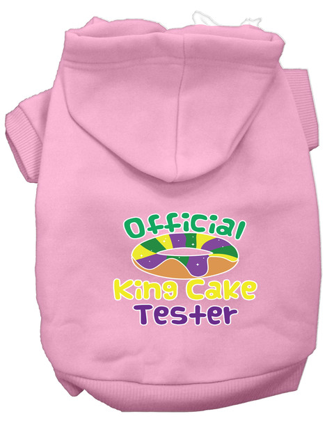 King Cake Taster Screen Print Mardi Gras Dog Hoodie - Light Pink