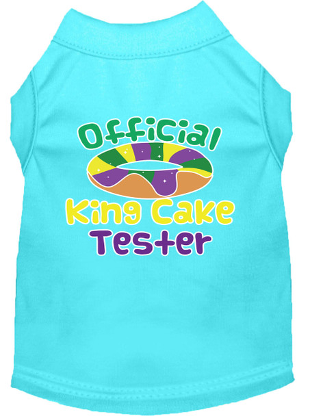 King Cake Taster Screen Print Mardi Gras Dog Shirt - Aqua