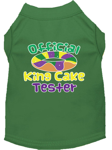 King Cake Taster Screen Print Mardi Gras Dog Shirt - Green