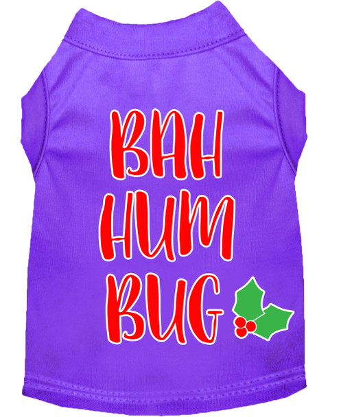 Bah Humbug Screen Print Dog Shirt - Purple