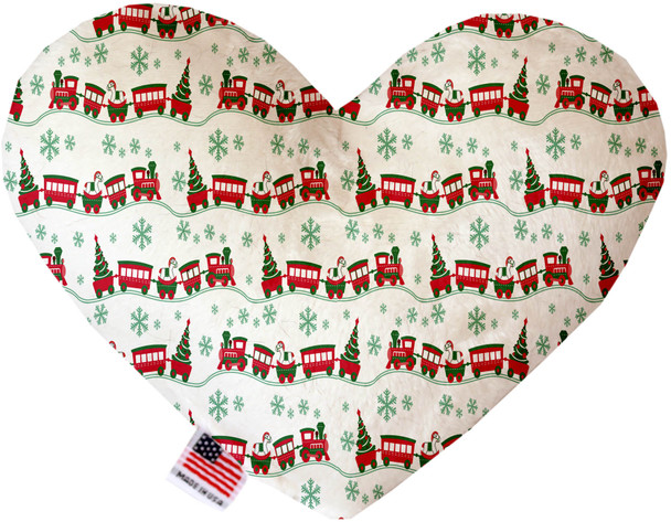 Christmas Trains Canvas Heart Dog Toy