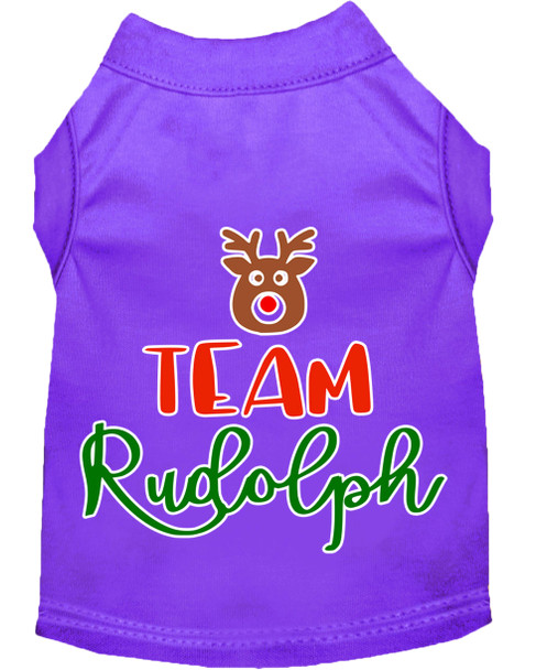 Team Rudolph Screen Print Dog Shirt - Purple