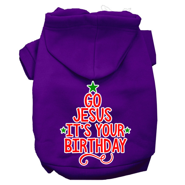 Go Jesus Screen Print Dog Hoodie - Purple