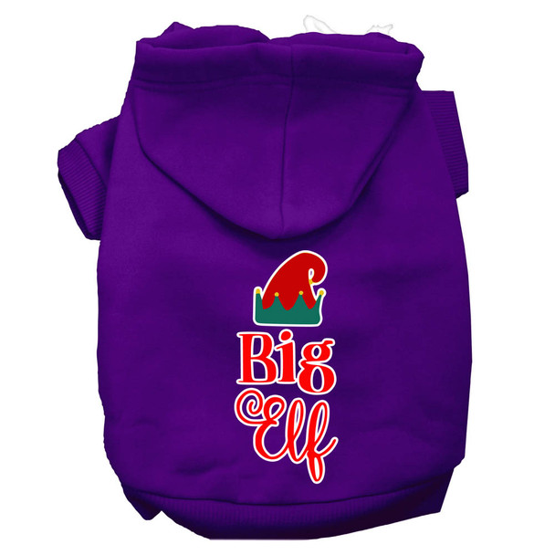 Big Elf Screen Print Dog Hoodie - Purple