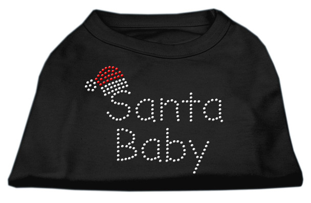 Santa Baby Rhinestone Shirts - Black