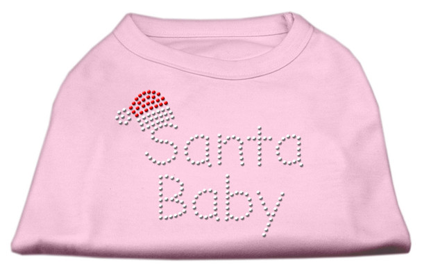 Santa Baby Rhinestone Shirts - Light Pink