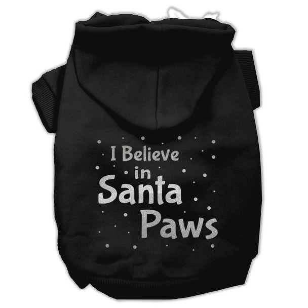 Screenprint Santa Paws Pet Hoodies - Black
