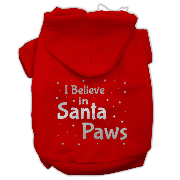 Screenprint Santa Paws Pet Hoodies - Red
