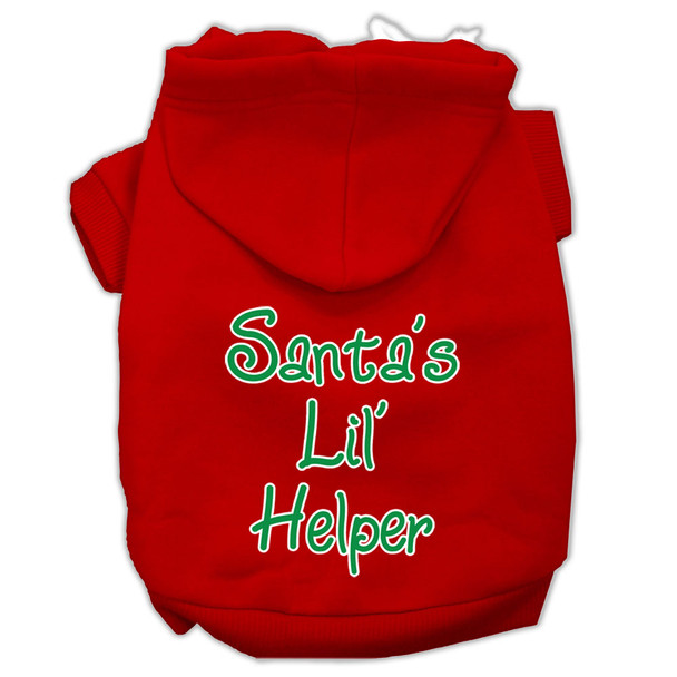 Santa's Lil' Helper Screen Print Pet Hoodies - Red