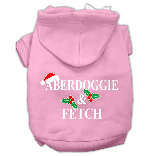 Aberdoggie Christmas Screen Print Pet Hoodies - Light Pink