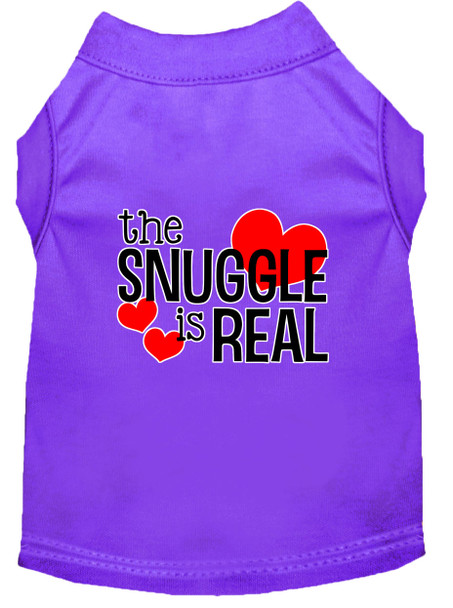 The Snuggle Is Real Screen Print Dog Shirt - Purple