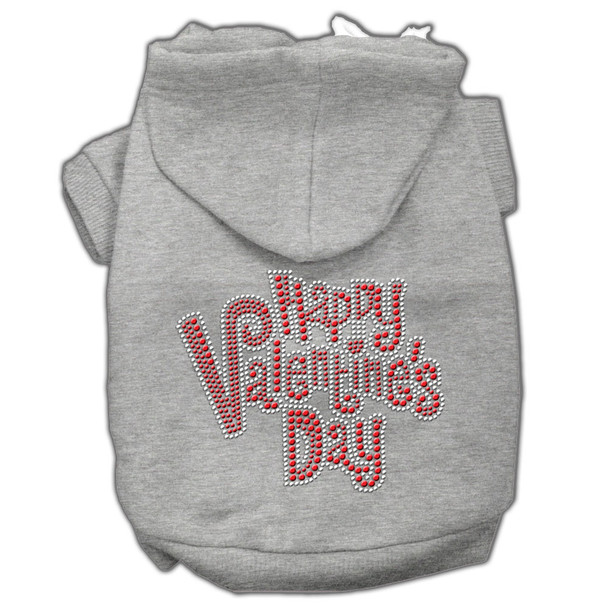 Happy Valentines Day Rhinestone Hoodies - Grey