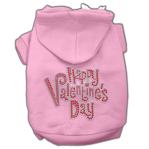 Happy Valentines Day Rhinestone Hoodies - Pink
