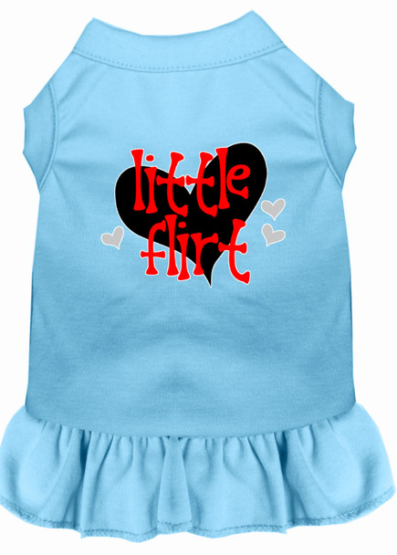 Little Flirt Screen Print Dog Dress - Baby Blue