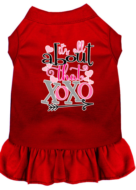 All About The Xoxo Screen Print Dog Dress - Red