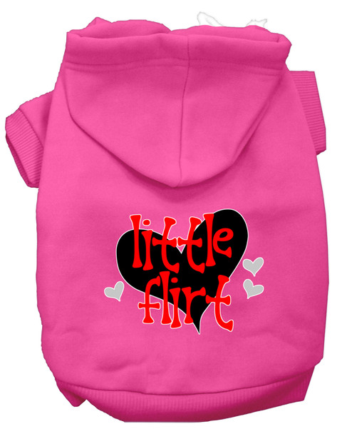 Little Flirt Screen Print Dog Hoodie - Bright Pink