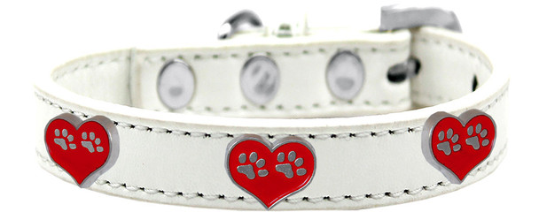 Paw Heart Widget Dog Collar - White