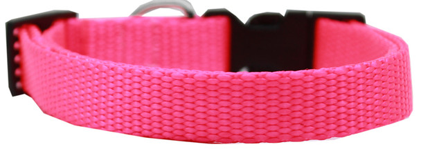 Plain Nylon Hot Pink Dog & Cat Collar