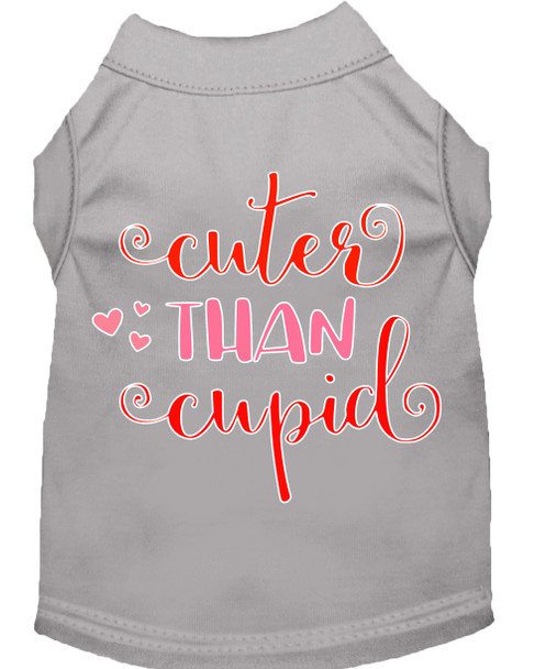 Cuter Than Cupid Screen Print Dog Shirt - Grey