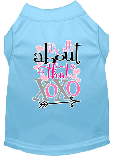 All About That Xoxo Screen Print Dog Shirt - Baby Blue