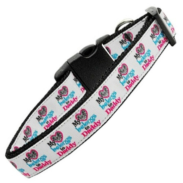 My Heart Belongs To Daddy Nylon Dog & Cat Collar