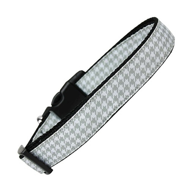 Grey Houndstooth Nylon Dog & Cat Collar