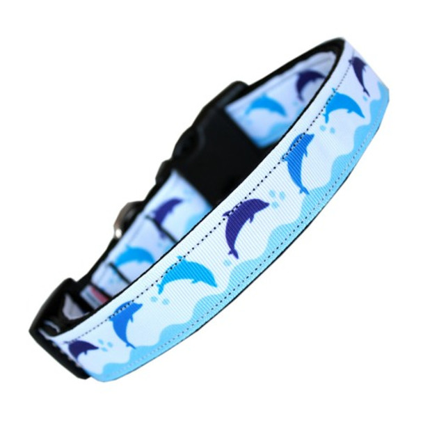Blue Dolphins Nylon Dog & Cat Collar