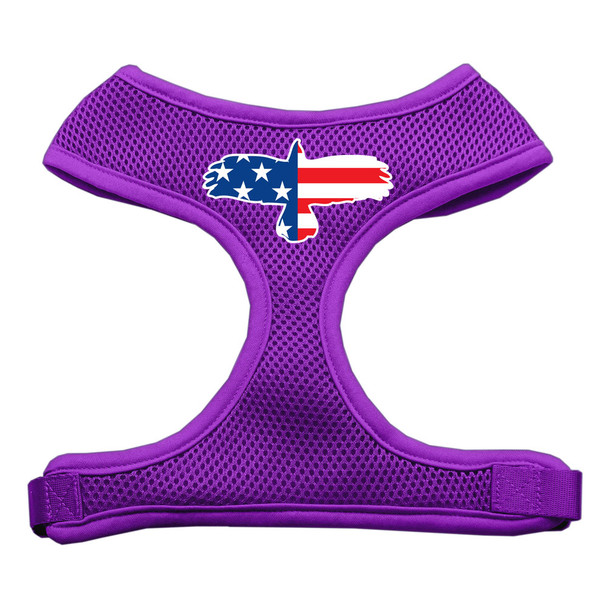 Eagle Flag  Screen Print Soft Mesh Pet Harness - Purple