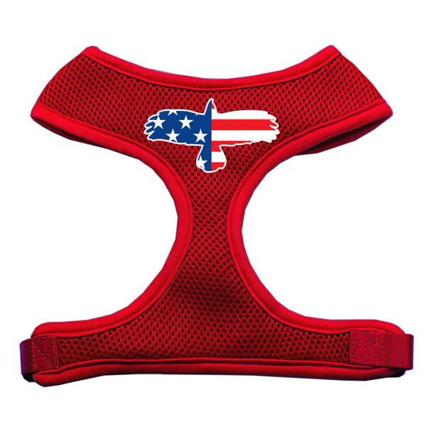 Eagle Flag  Screen Print Soft Mesh Pet Harness - Red