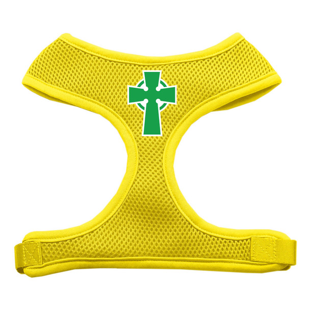 Celtic Cross Screen Print Soft Mesh Pet Harness - Yellow