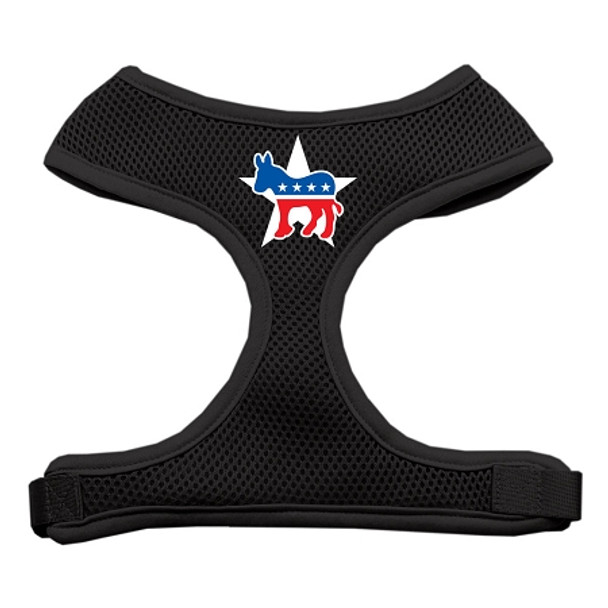 Democrat Screen Print Soft Mesh Pet Harness - Black