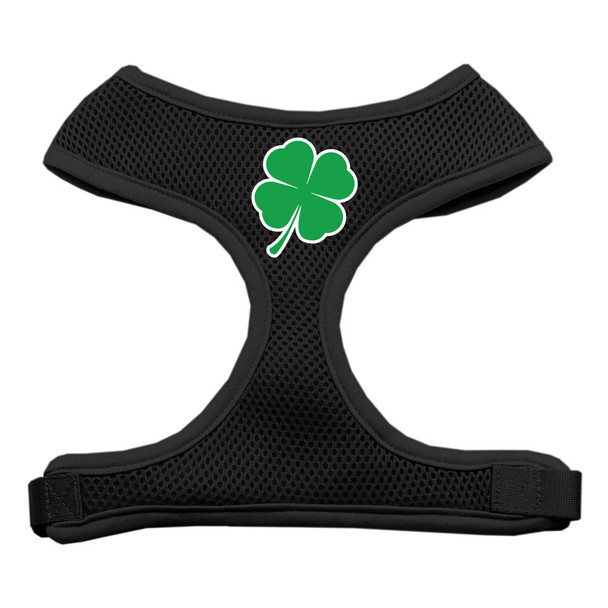 Shamrock Screen Print Soft Mesh Pet Harness - Black