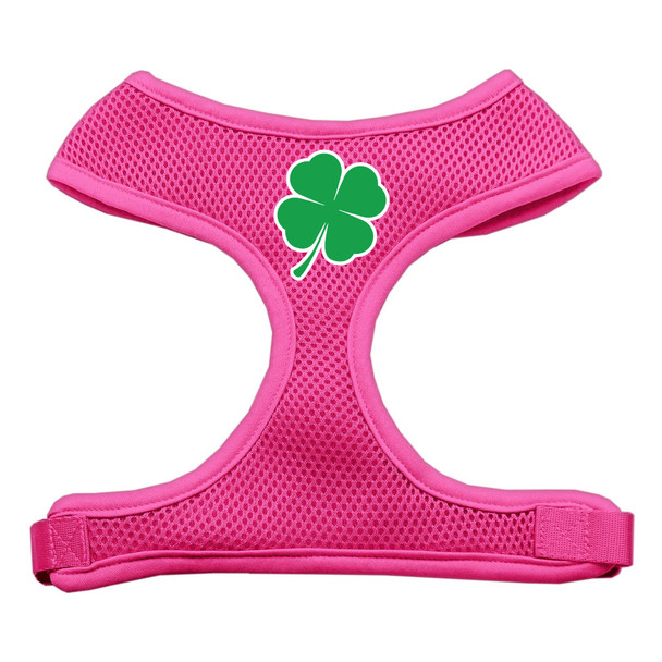 Shamrock Screen Print Soft Mesh Pet Harness - Pink