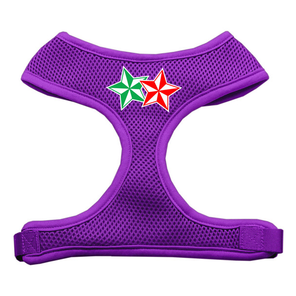 Double Holiday Star Screen Print Mesh Pet Harness - Purple