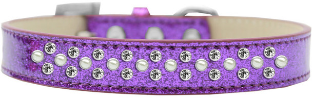 Sprinkles Ice Cream Dog Collar Pearl And Clear Crystals - Purple