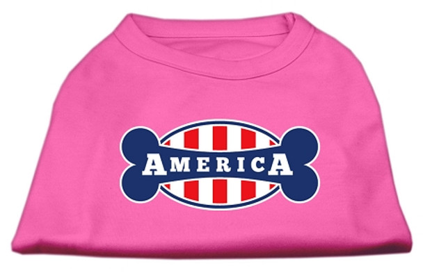 Bonely In America Screen Print Shirt - Bright Pink