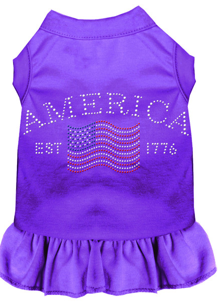 Classic America Rhinestone Dress - Purple