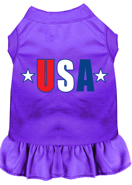 Usa Star Screen Print Dress - Purple