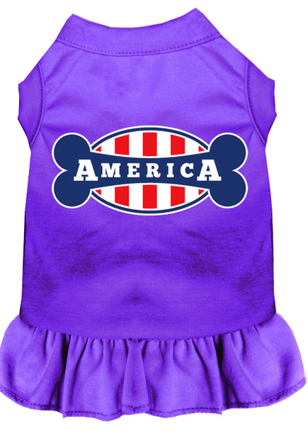 Bonely In America Screen Print Dress - Purple